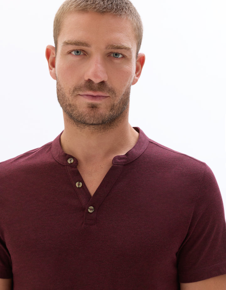 Regular Fit Cotton Blend Henley T-shirt