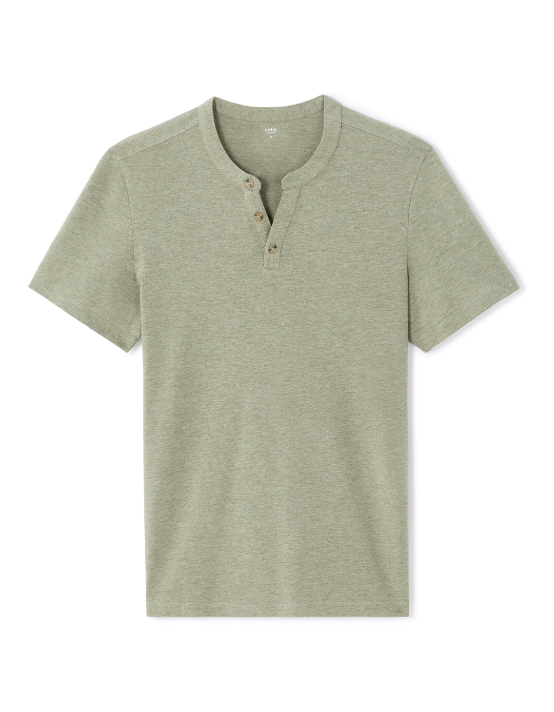 Men - Knitted - T-Shirt - Short sleeves - Henley collar