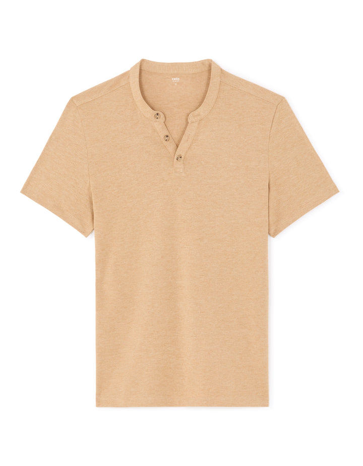 Regular Fit Cotton Blend Henley T-shirt