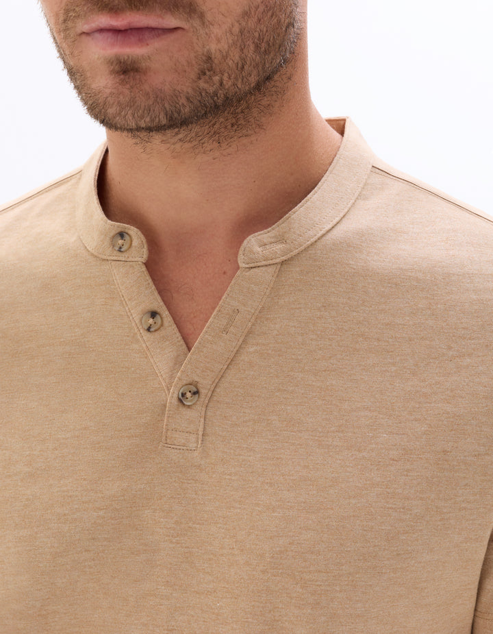 Regular Fit Cotton Blend Henley T-shirt
