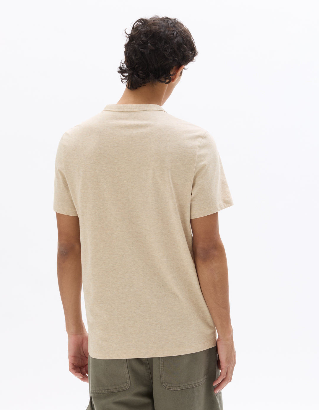 Men - Knitted - T-Shirt - Short sleeves - Henley collar
