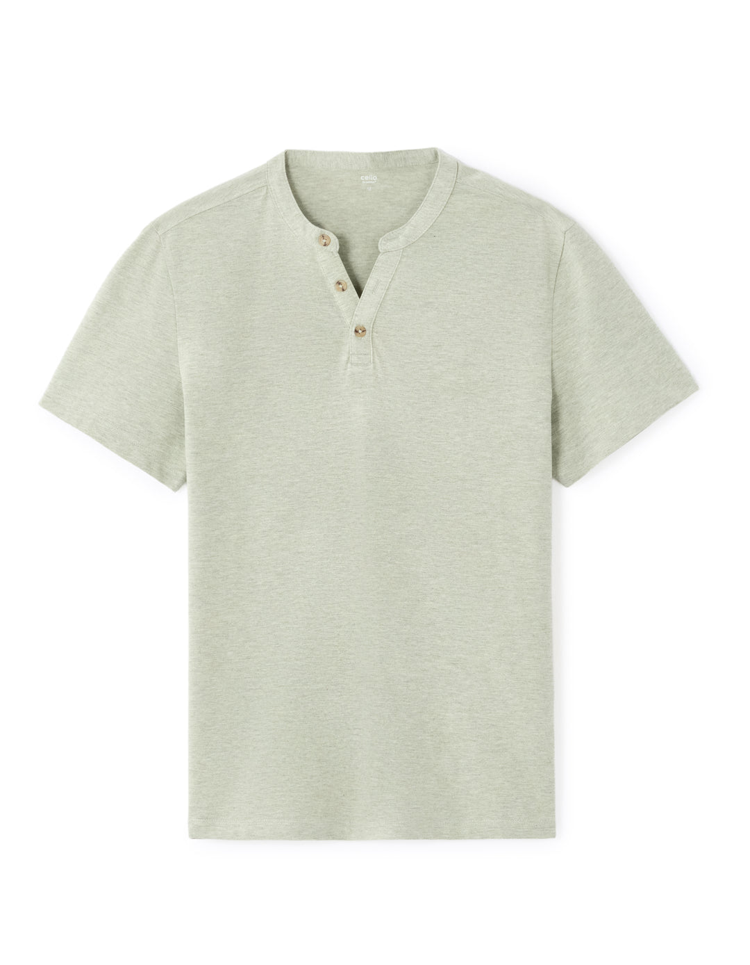 Men - Knitted - T-Shirt - Short sleeves - Henley collar