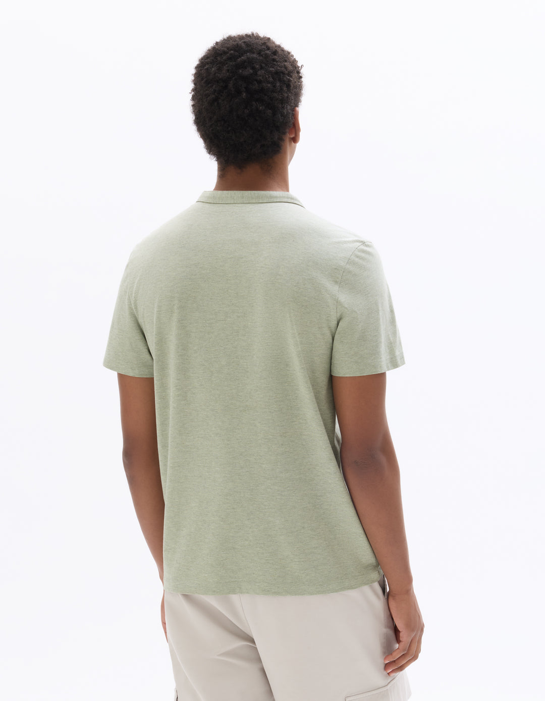 Men - Knitted - T-Shirt - Short sleeves - Henley collar