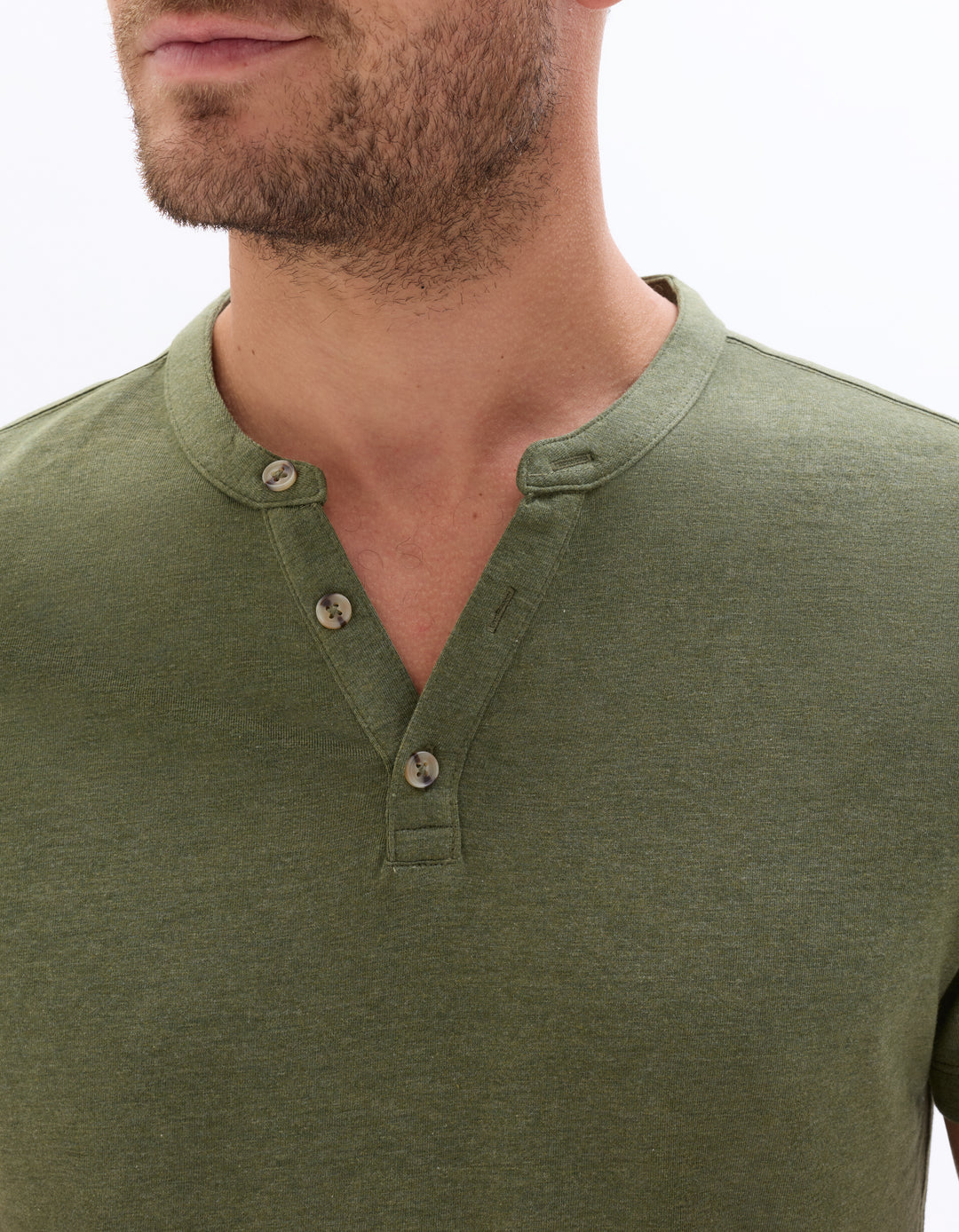 Regular Fit Cotton Blend Henley T-shirt