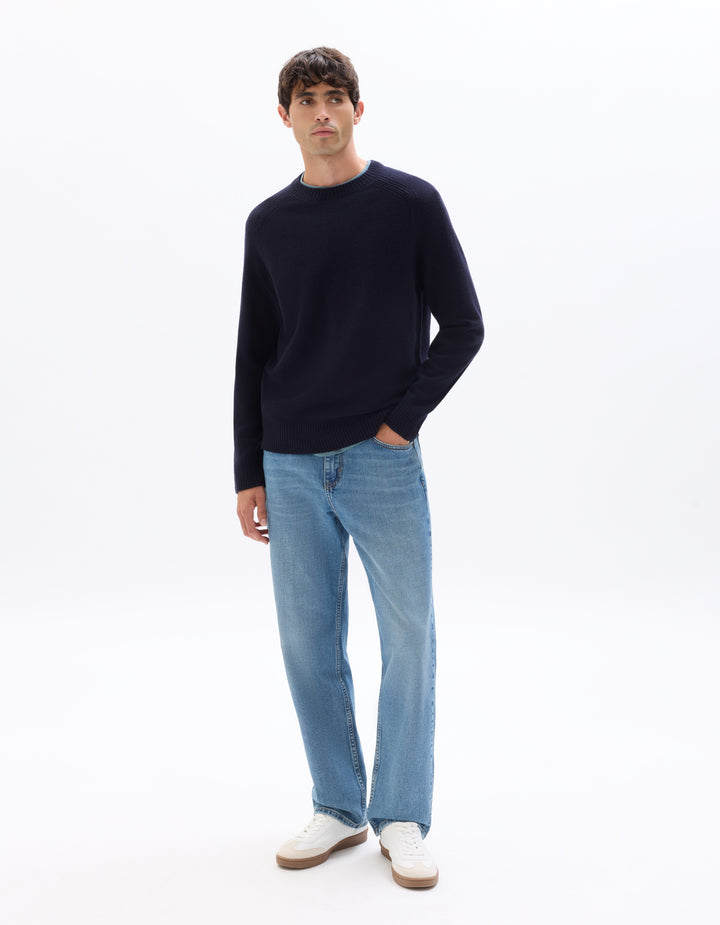 Crew neck 100% lambswool sweater