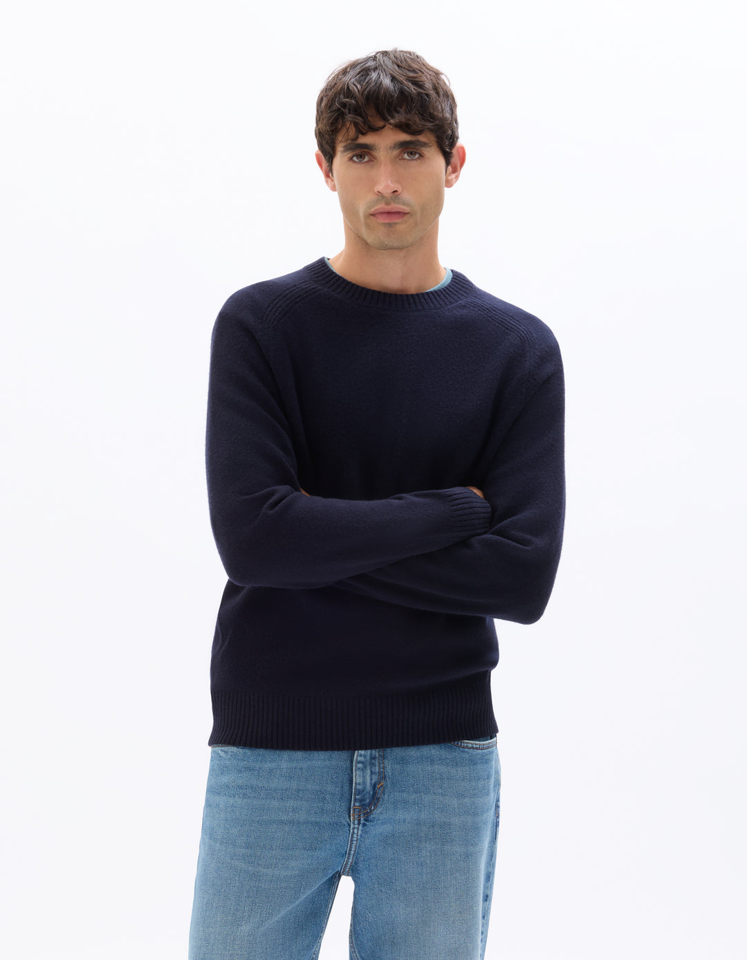 Crew neck 100% lambswool sweater