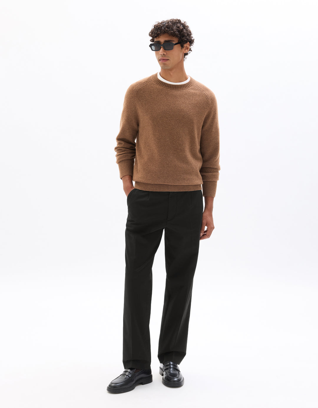 Crew neck 100% lambswool sweater