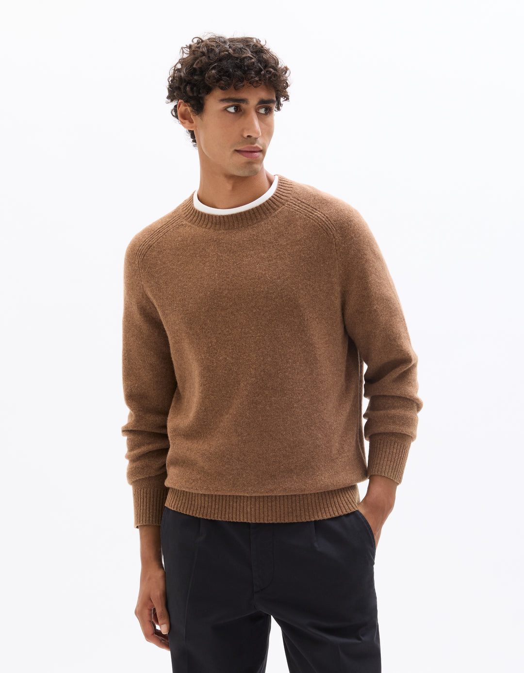 Crew neck 100% lambswool sweater
