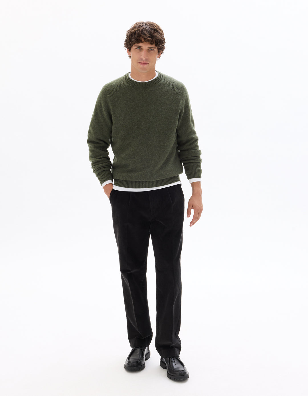 Crew neck 100% lambswool sweater