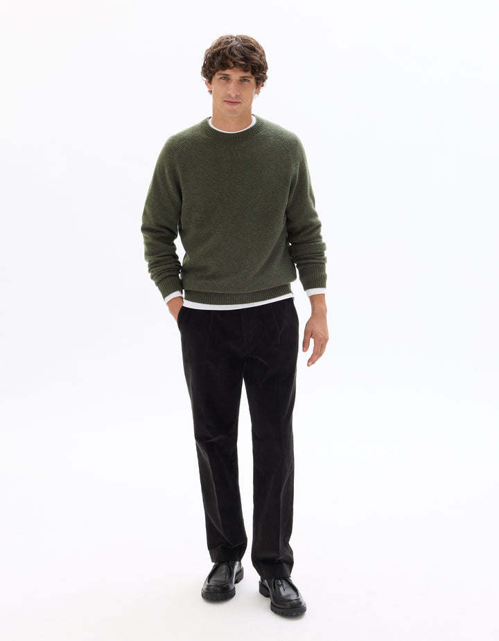 Crew neck 100% lambswool sweater