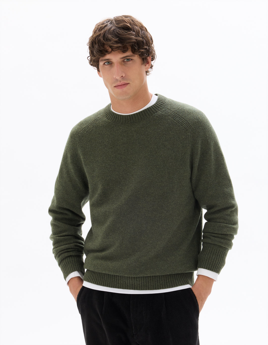 Crew neck 100% lambswool sweater