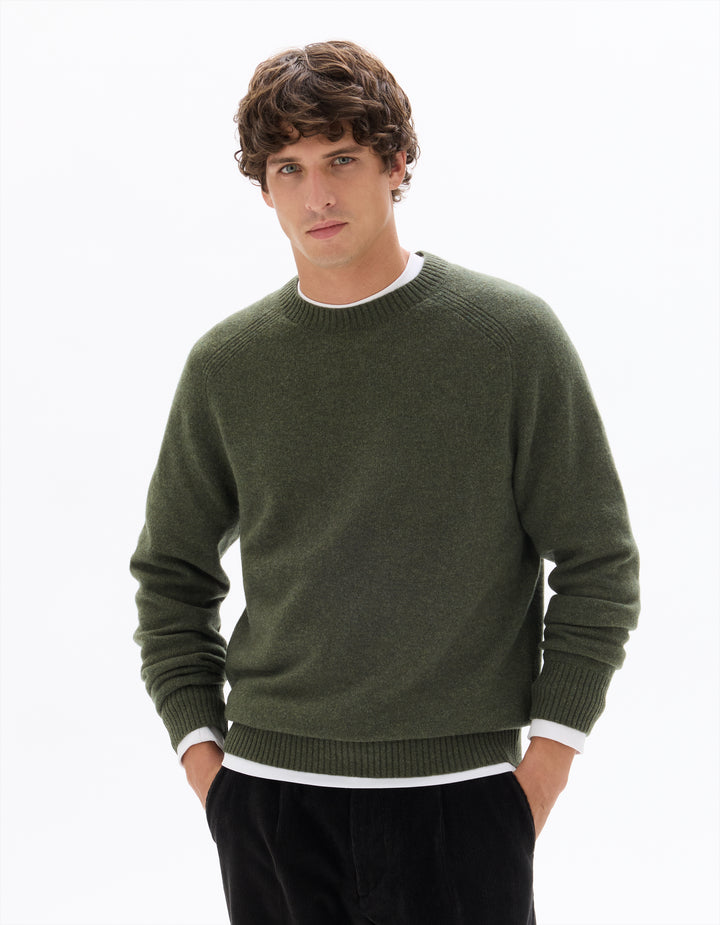Crew neck 100% lambswool sweater