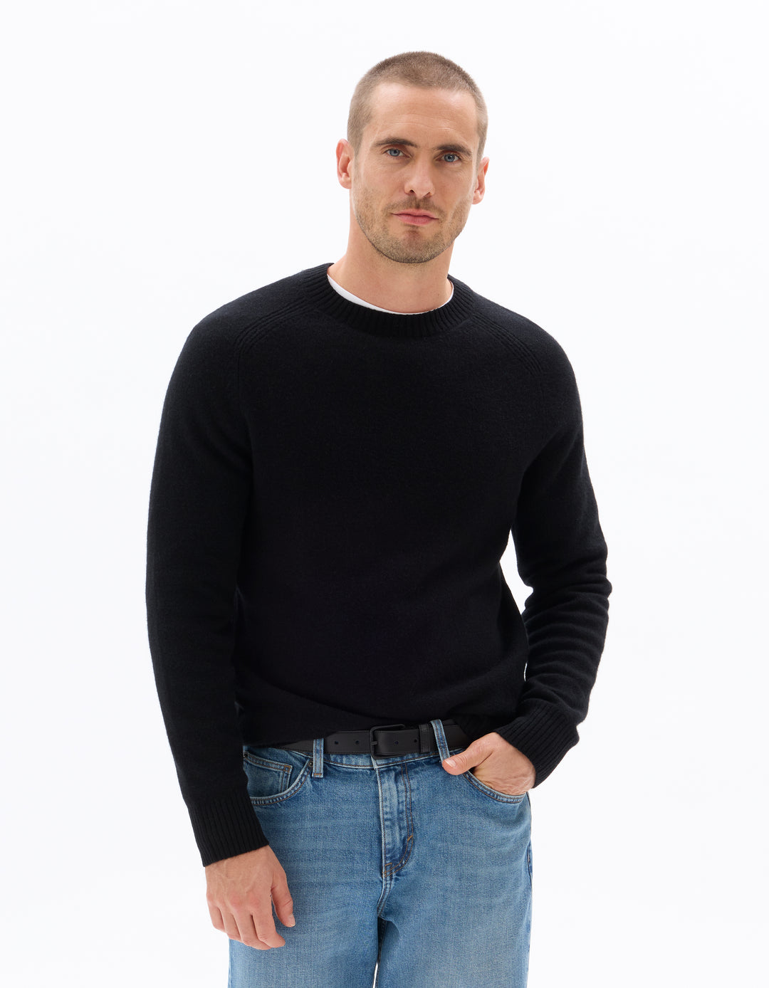 Crew neck 100% lambswool sweater