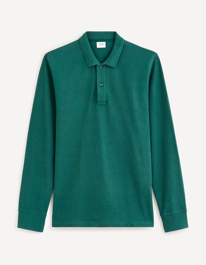 Men - Knitted - Polo Shirt - Long sleeves