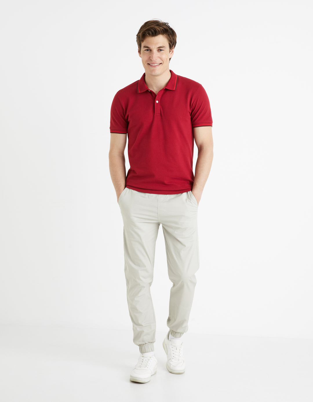Men - Knitted - Polo Shirt - Short sleeves