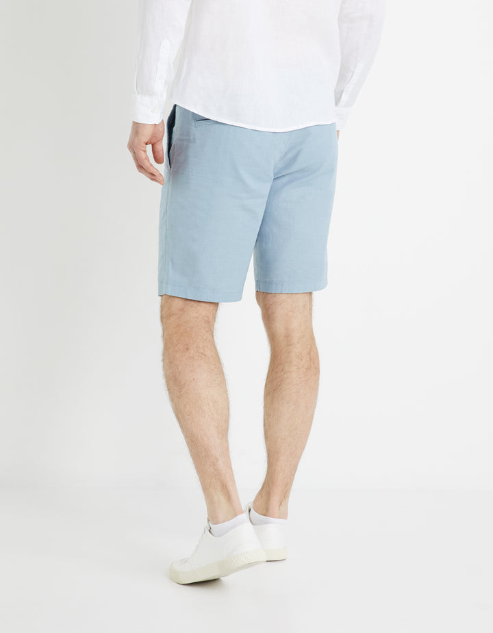 Linen and cotton Bermuda shorts