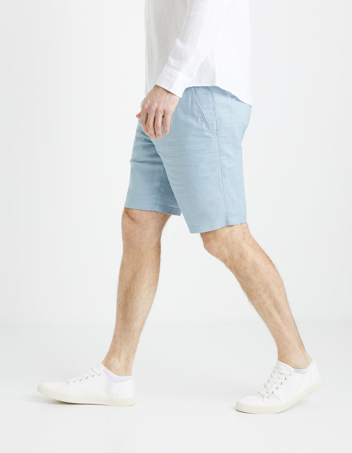 Linen and cotton Bermuda shorts