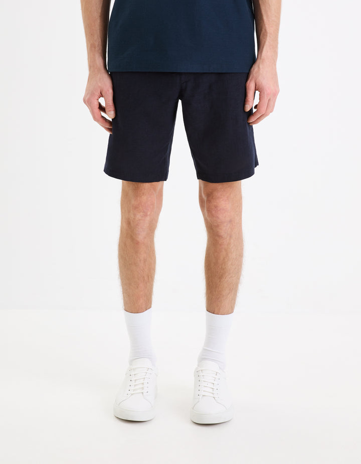 Linen blend Bermuda shorts