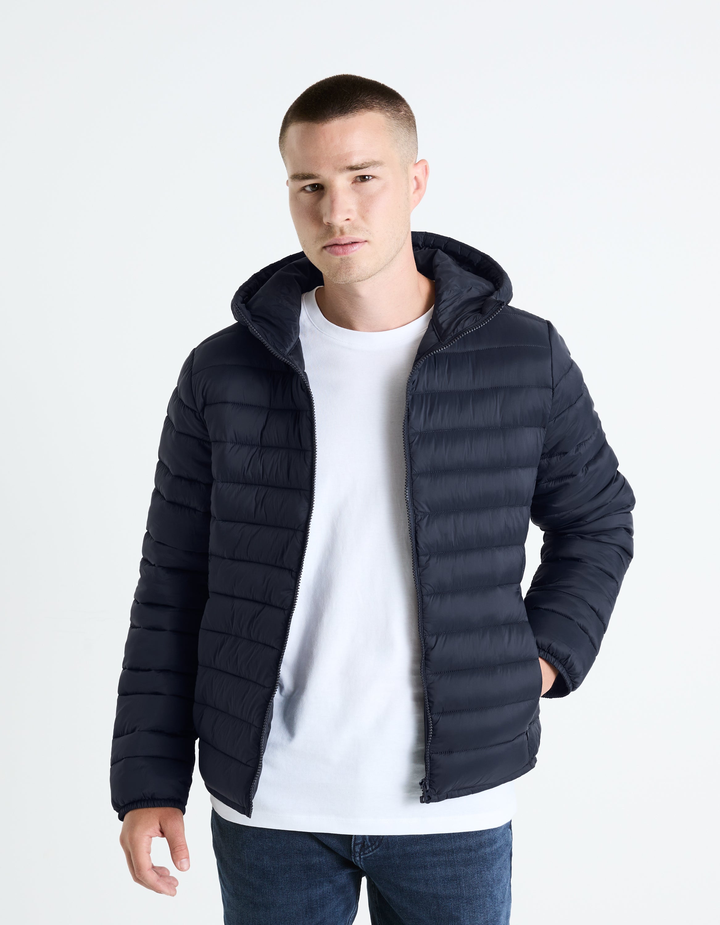 Lightweight padded jacket with hood – Square Deal Lightweight padded jacket with hood – Square Deal