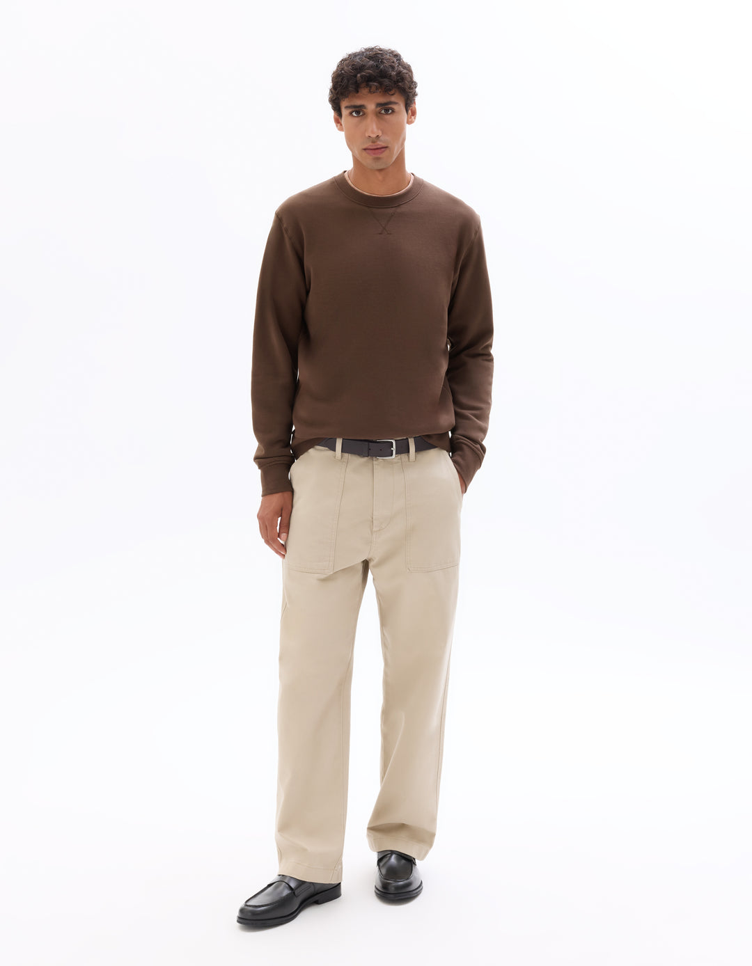 Regular round neck sweatshirt 100% cotton