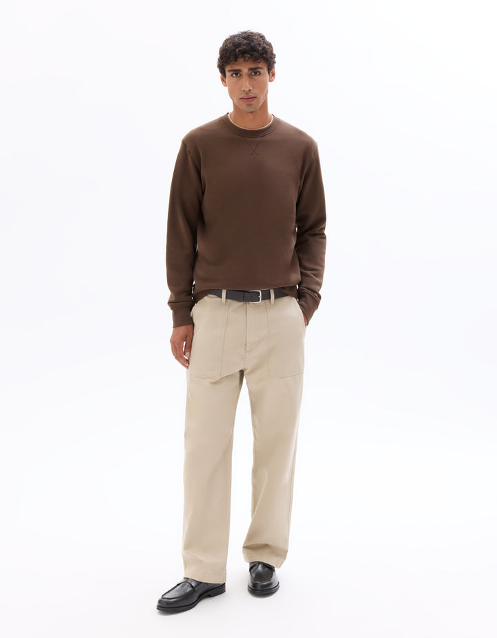 Regular round neck sweatshirt 100% cotton