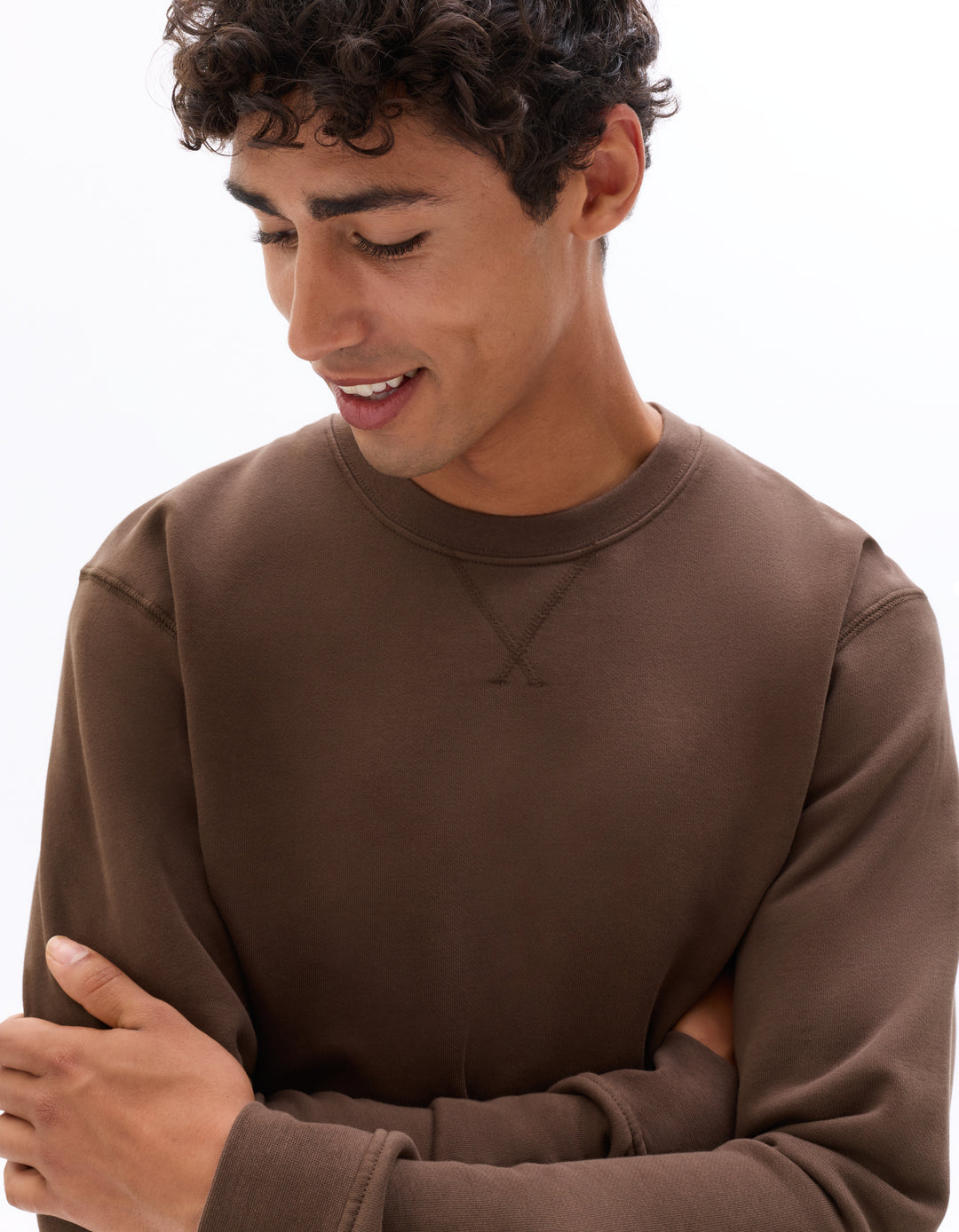 Regular round neck sweatshirt 100% cotton