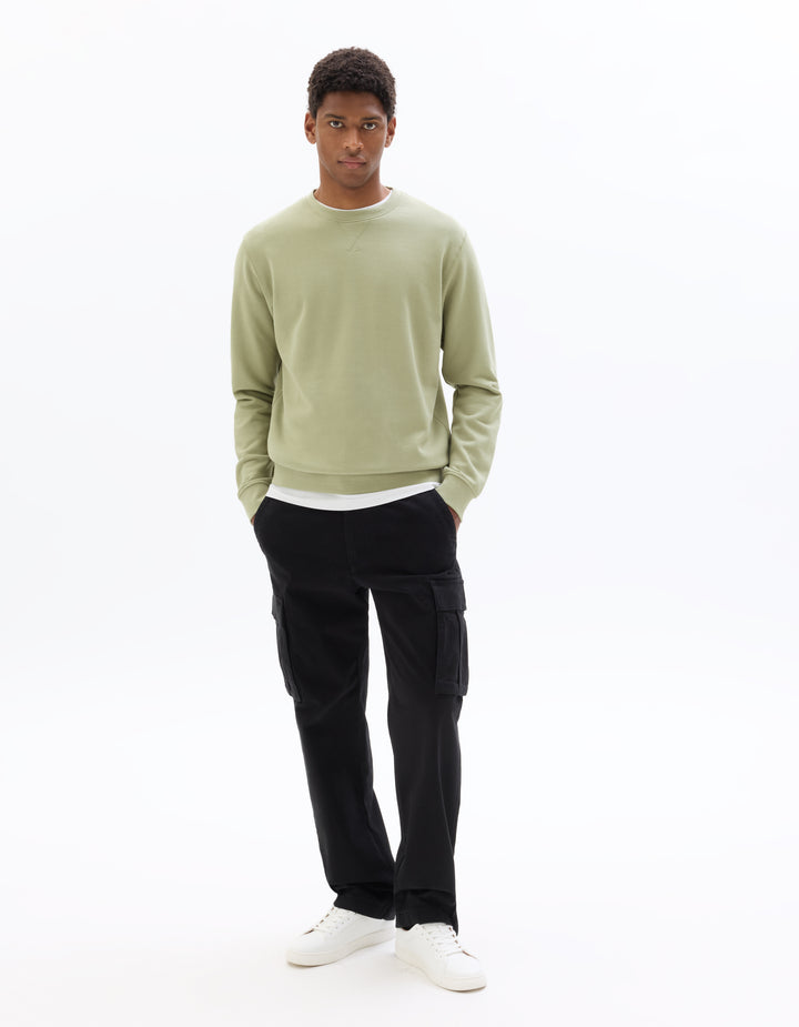 Regular round neck sweatshirt 100% cotton