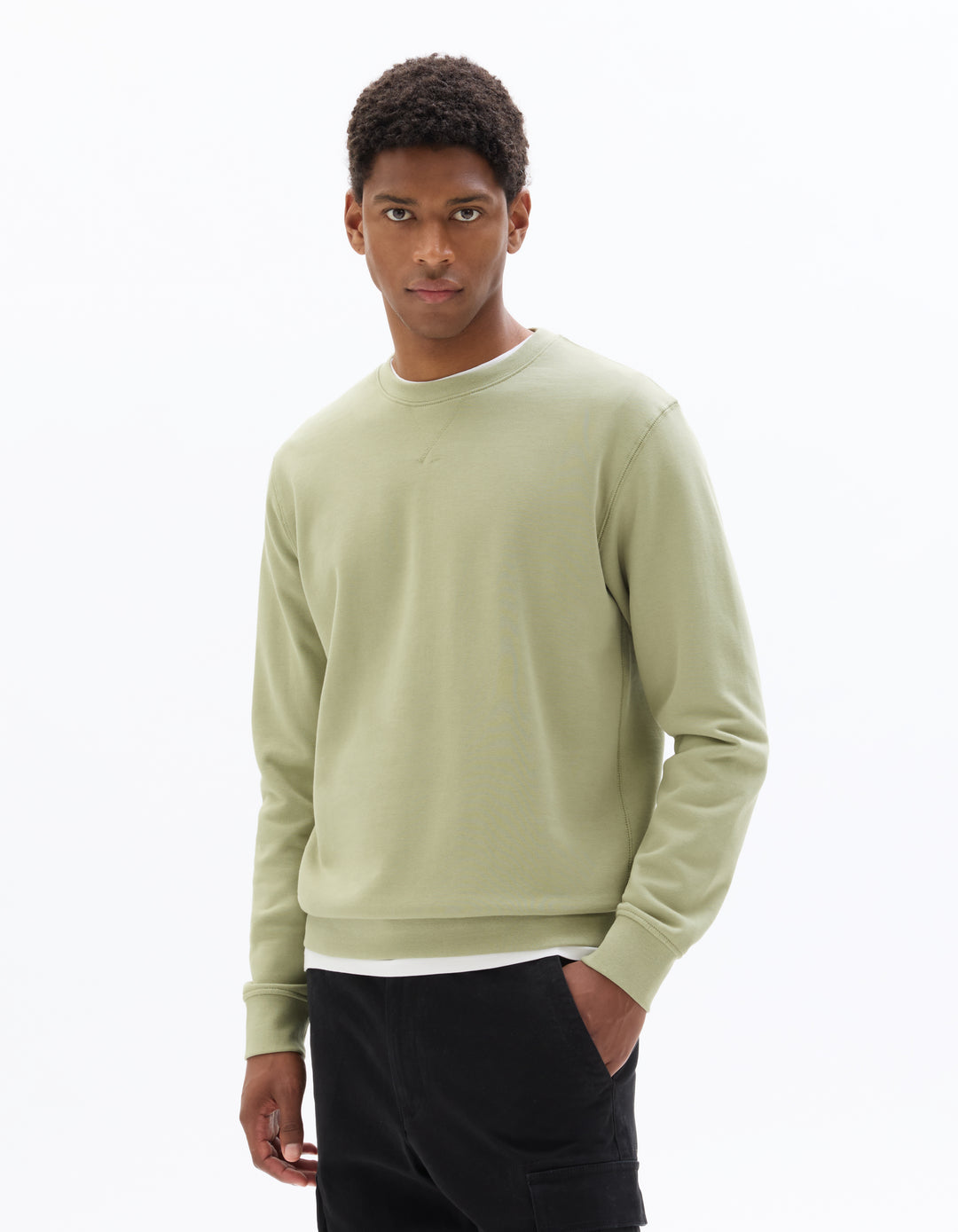 Regular round neck sweatshirt 100% cotton