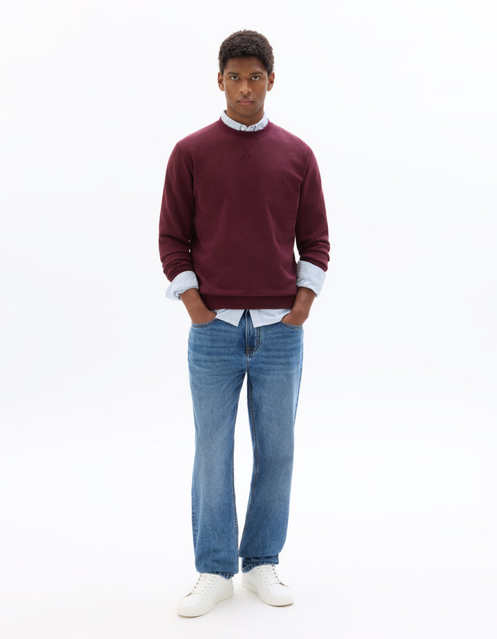 Regular round neck sweatshirt 100% cotton