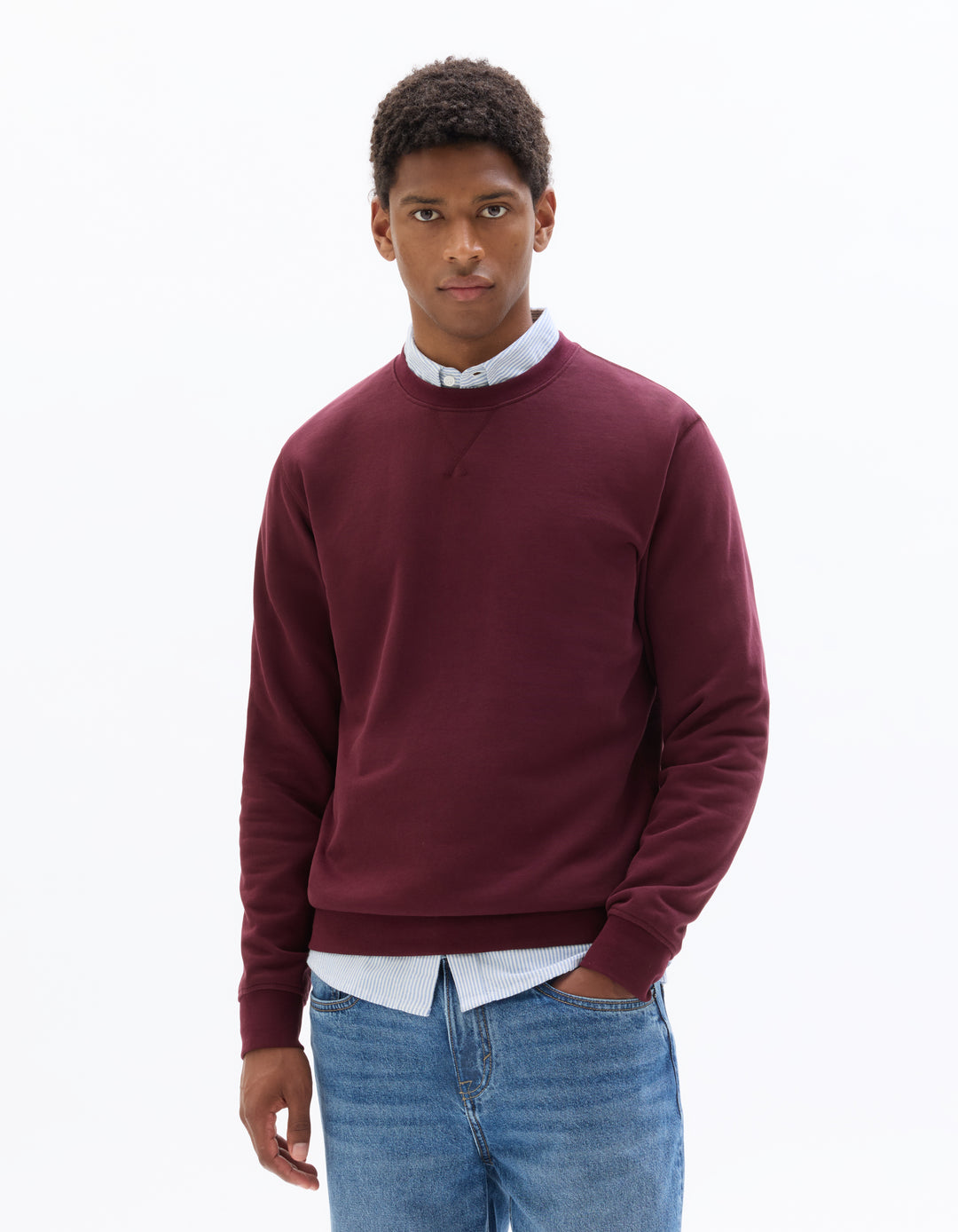 Regular round neck sweatshirt 100% cotton