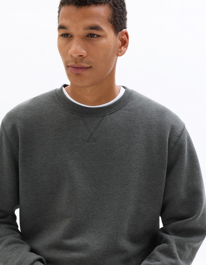 Regular round neck sweatshirt 100% cotton