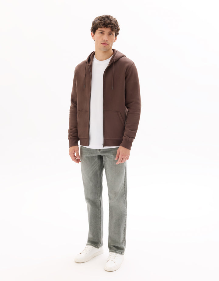100% cotton zip-up hoodie