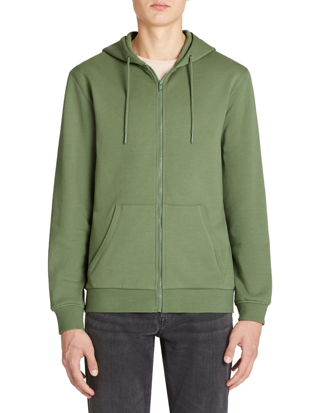 Zippered sweatshirt Hooded 100% cotton