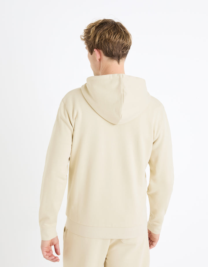 Zippered sweatshirt Hooded 100% cotton