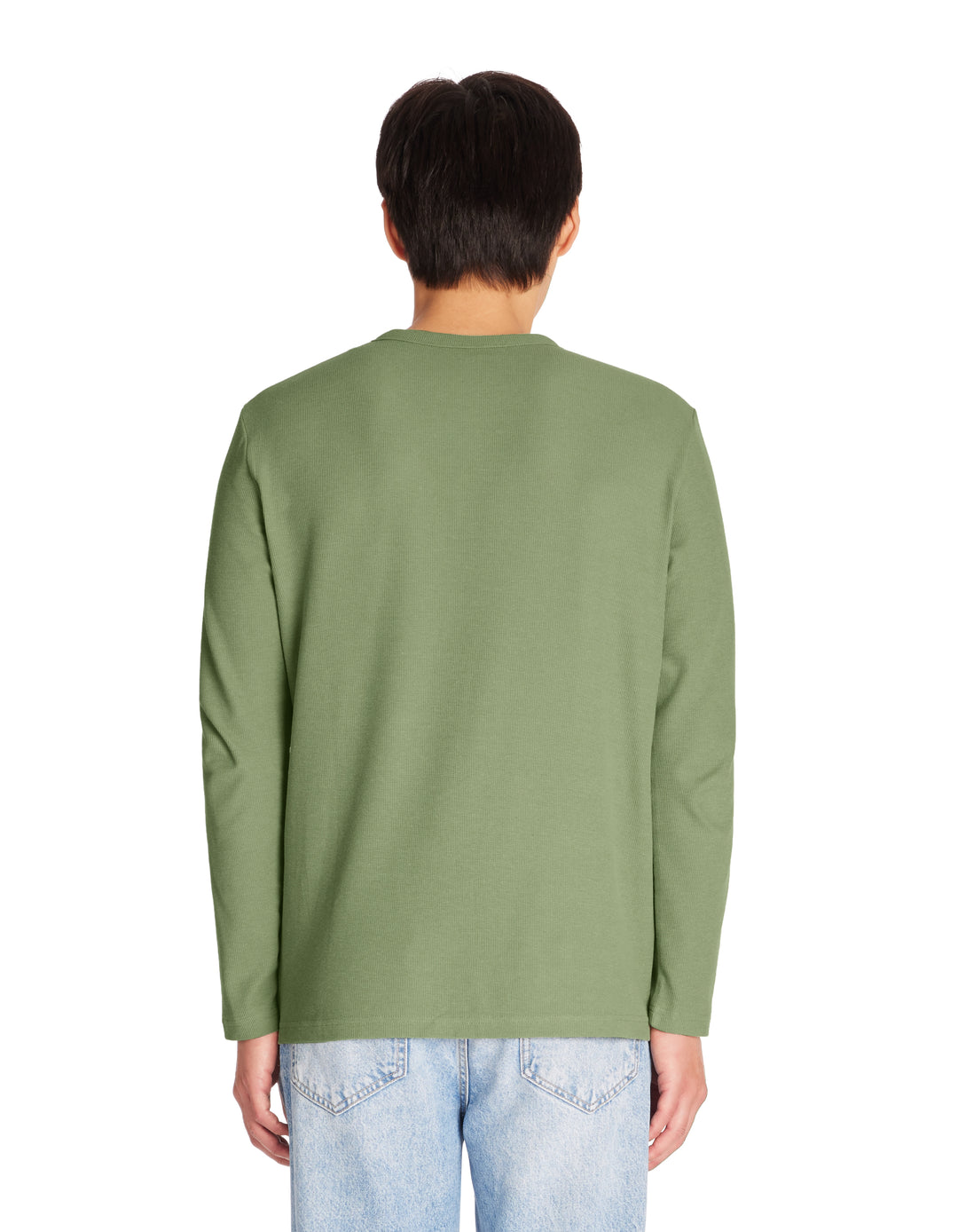 Men - Knitted - T-Shirt - Long sleeves - Henley collar