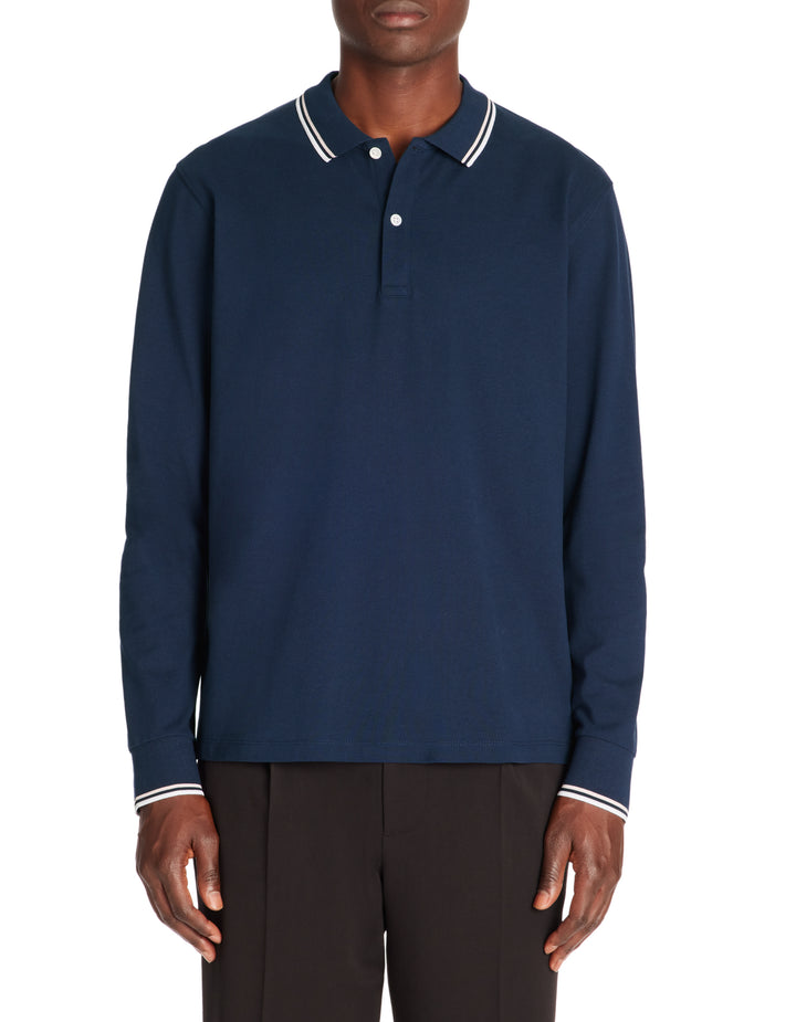 Men - Knitted - Polo Shirt - Long sleeves