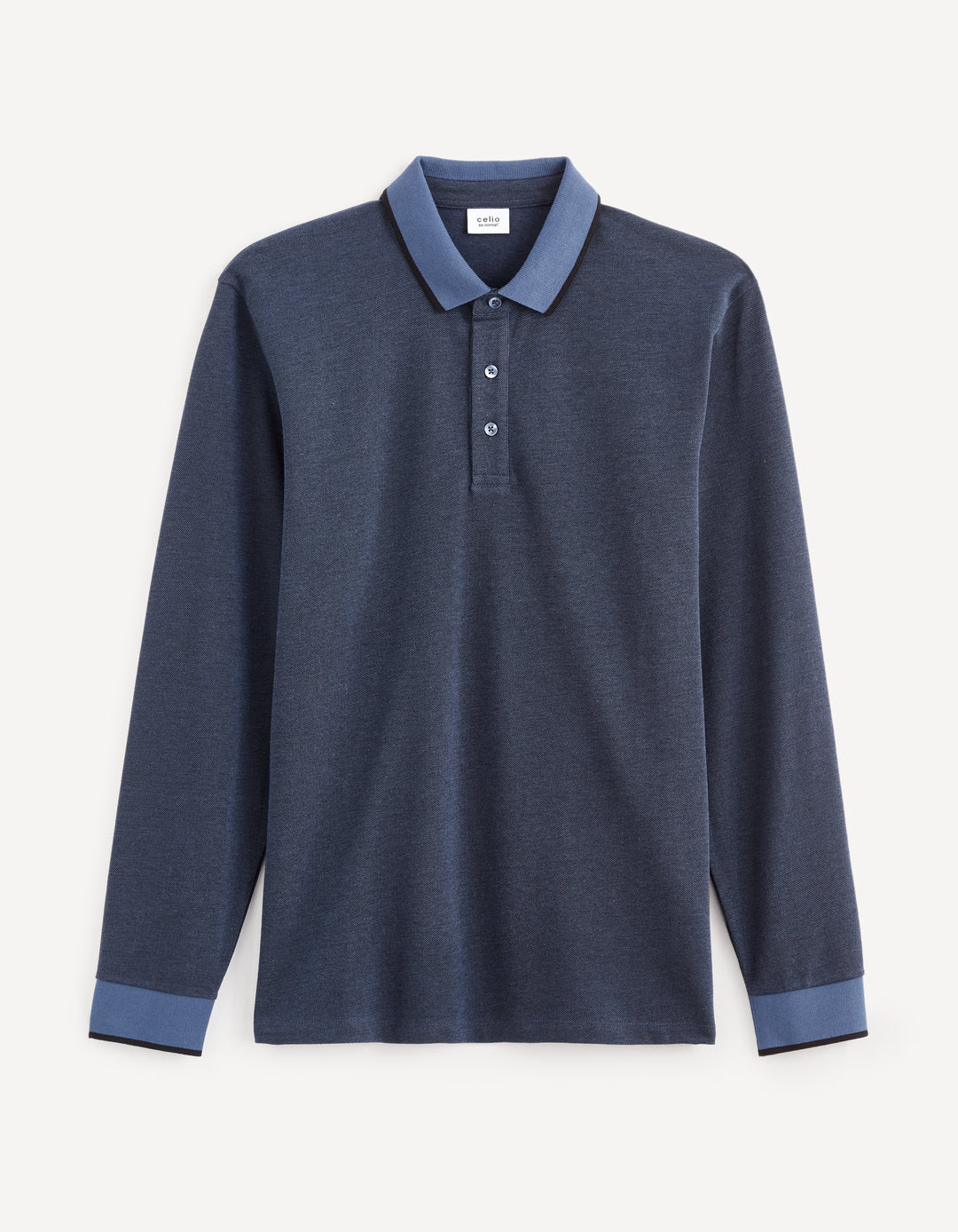 Men - Knitted - Polo Shirt - Long sleeves