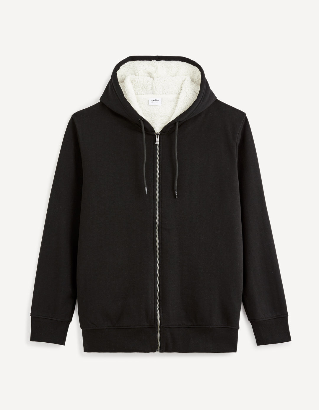 cotton blend zip-up hoodie