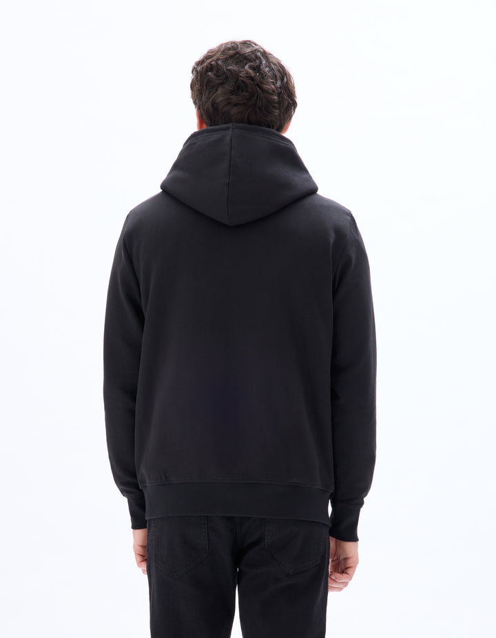 cotton blend zip-up hoodie