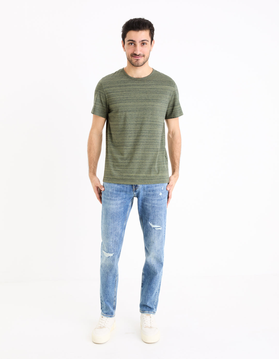 Heathered T-shirt With straight cut and round neck