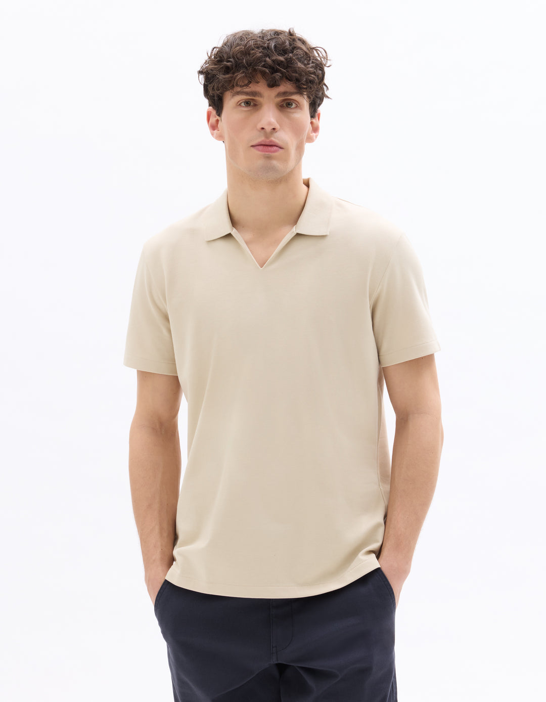 Men - Knitted - Polo Shirt - Short sleeves