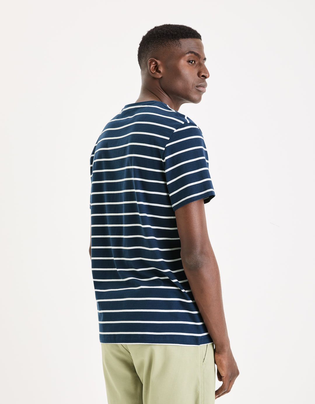 100% cotton striped straight t-shirt