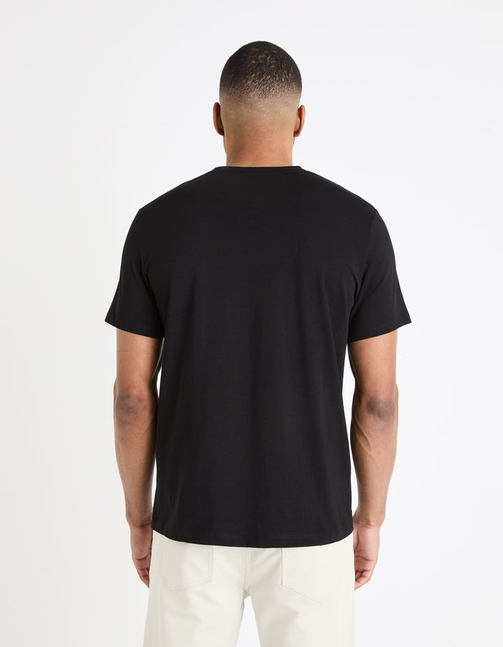 Straight round neck cotton T-shirt