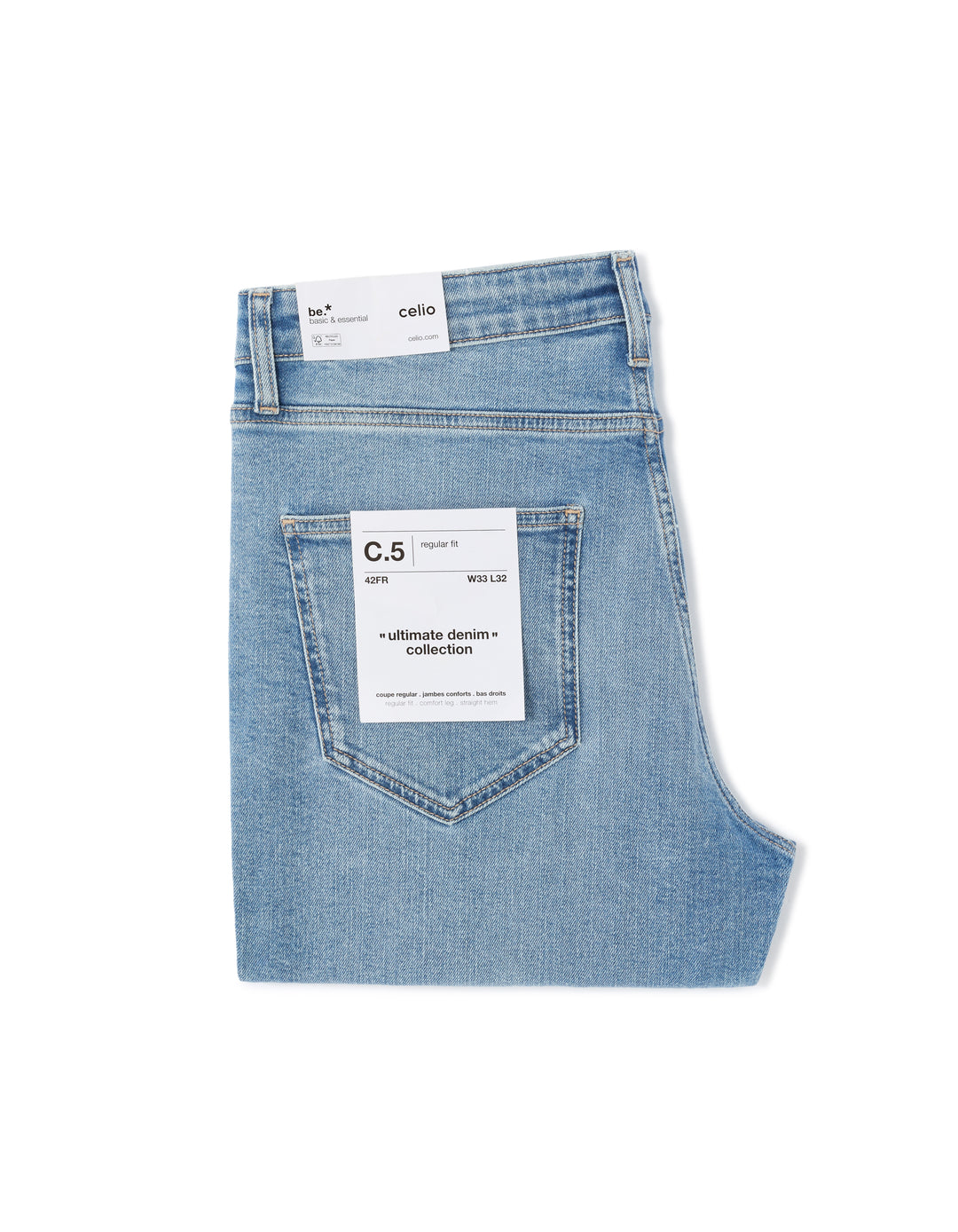 Regular stretch jeans C5 3 lengths - raw