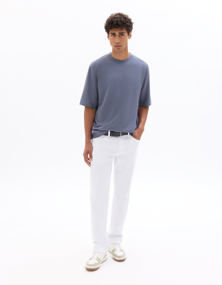Straight stretch cotton jeans