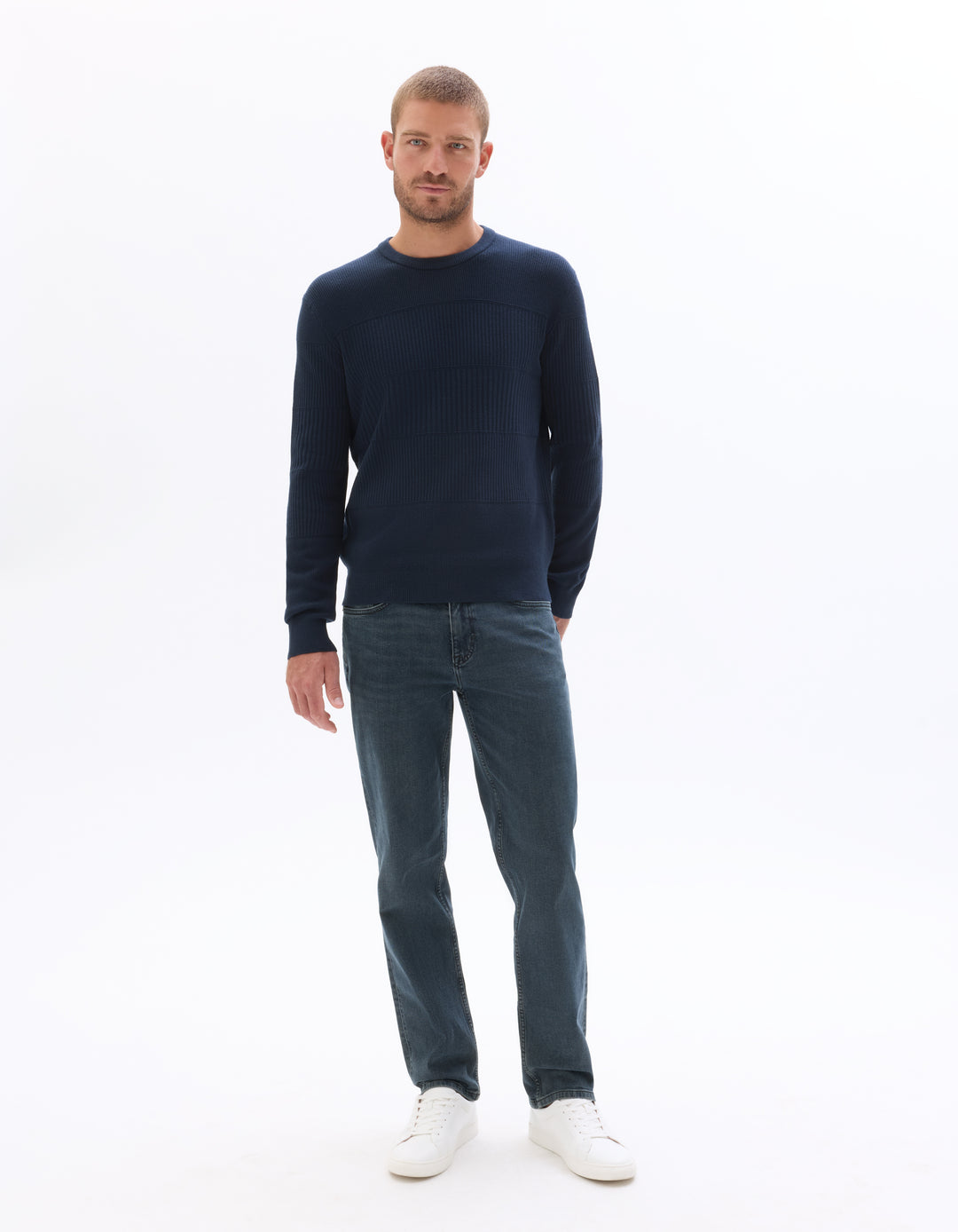 Straight stretch cotton jeans
