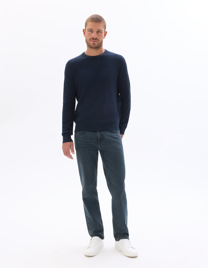 Straight stretch cotton jeans