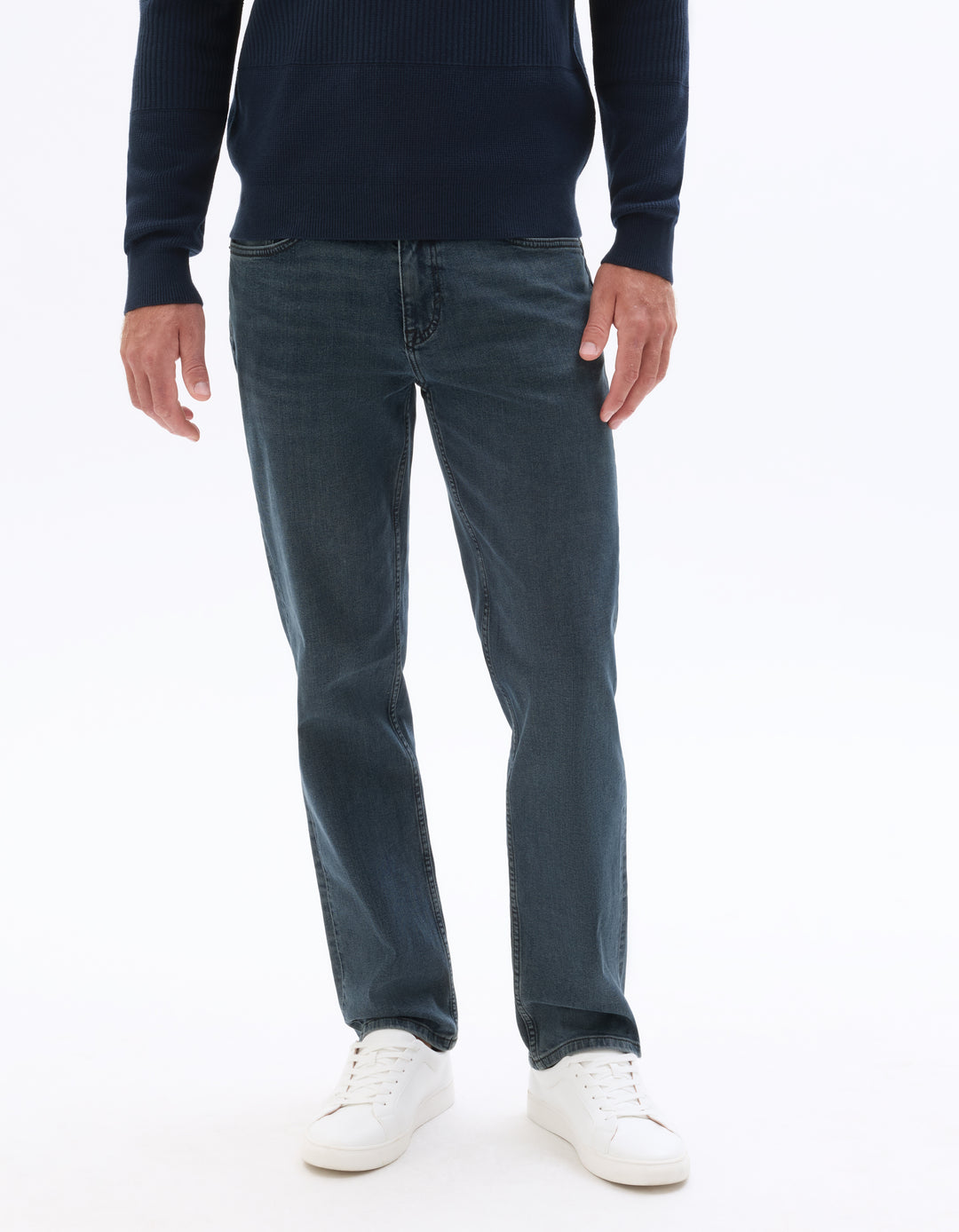 Straight stretch cotton jeans