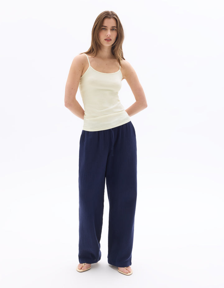 Plain tank top with thin straps