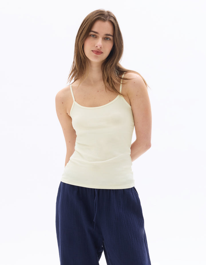 Plain tank top with thin straps